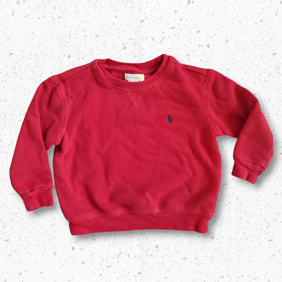 Polo by Ralph Lauren Red Sweatshirt with Blue Logo 24M - Picture 1 of 3